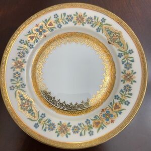 Antique Elegant C.A.R. Fabrique En France Flowering 5 Dinner Plates 6”